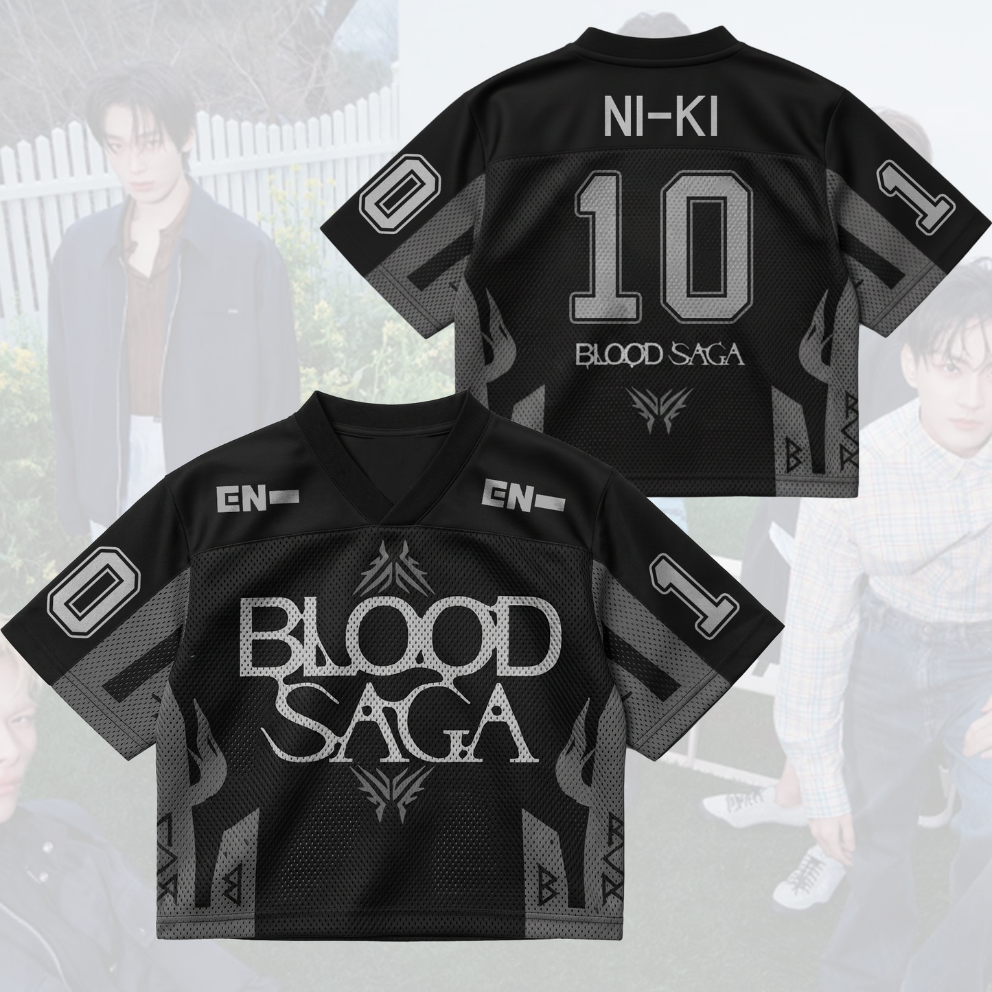 Midnight Blood Saga Enhypen World Tour Mixed Mesh Jersey Gift For Fans