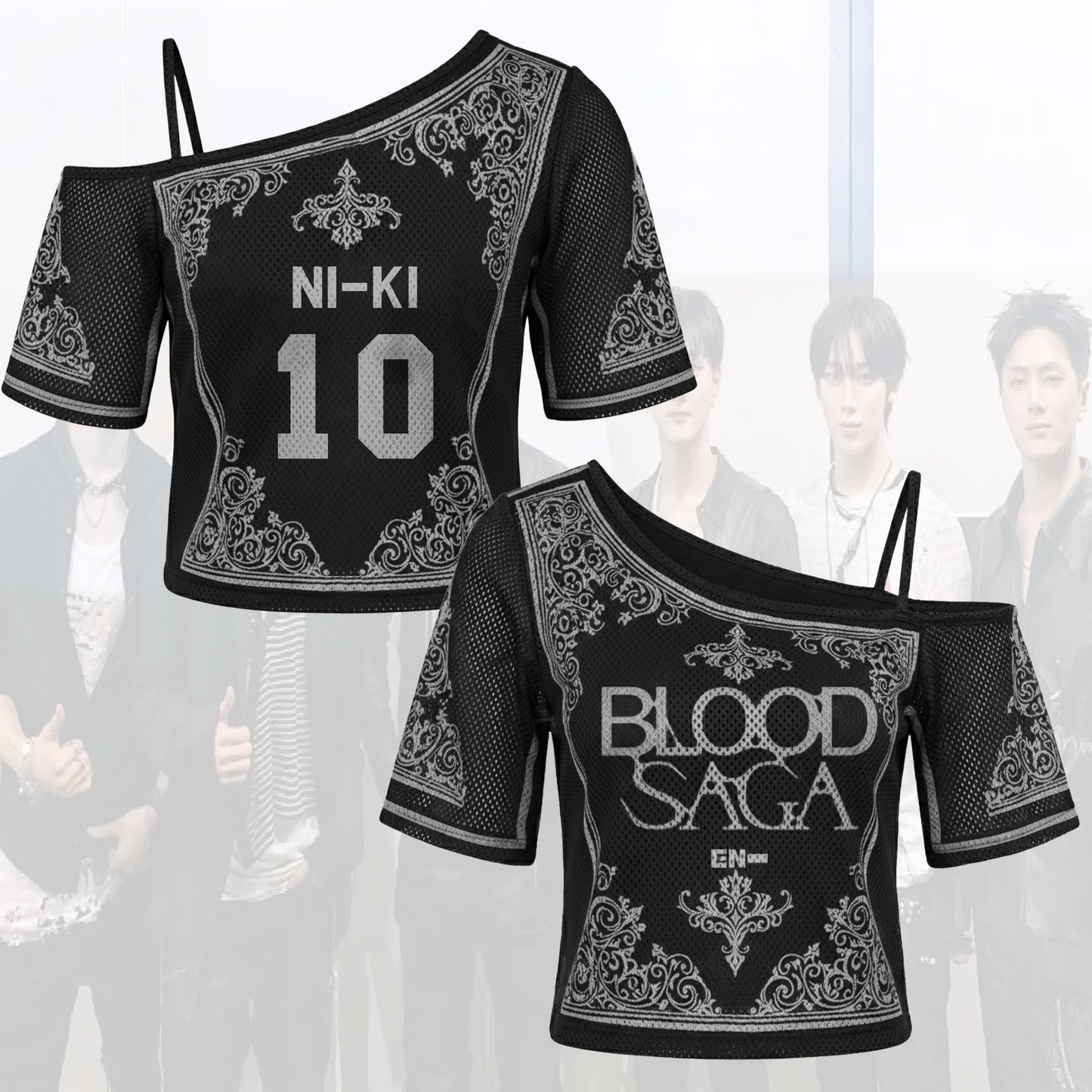 Gothic Princess Blood Saga Enhypen World Tour Tour Off Shoulder Mesh