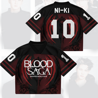 Vampire Story Enhypen Blood Saga World Tour Mixed Mesh Jersey Gifts For Fans