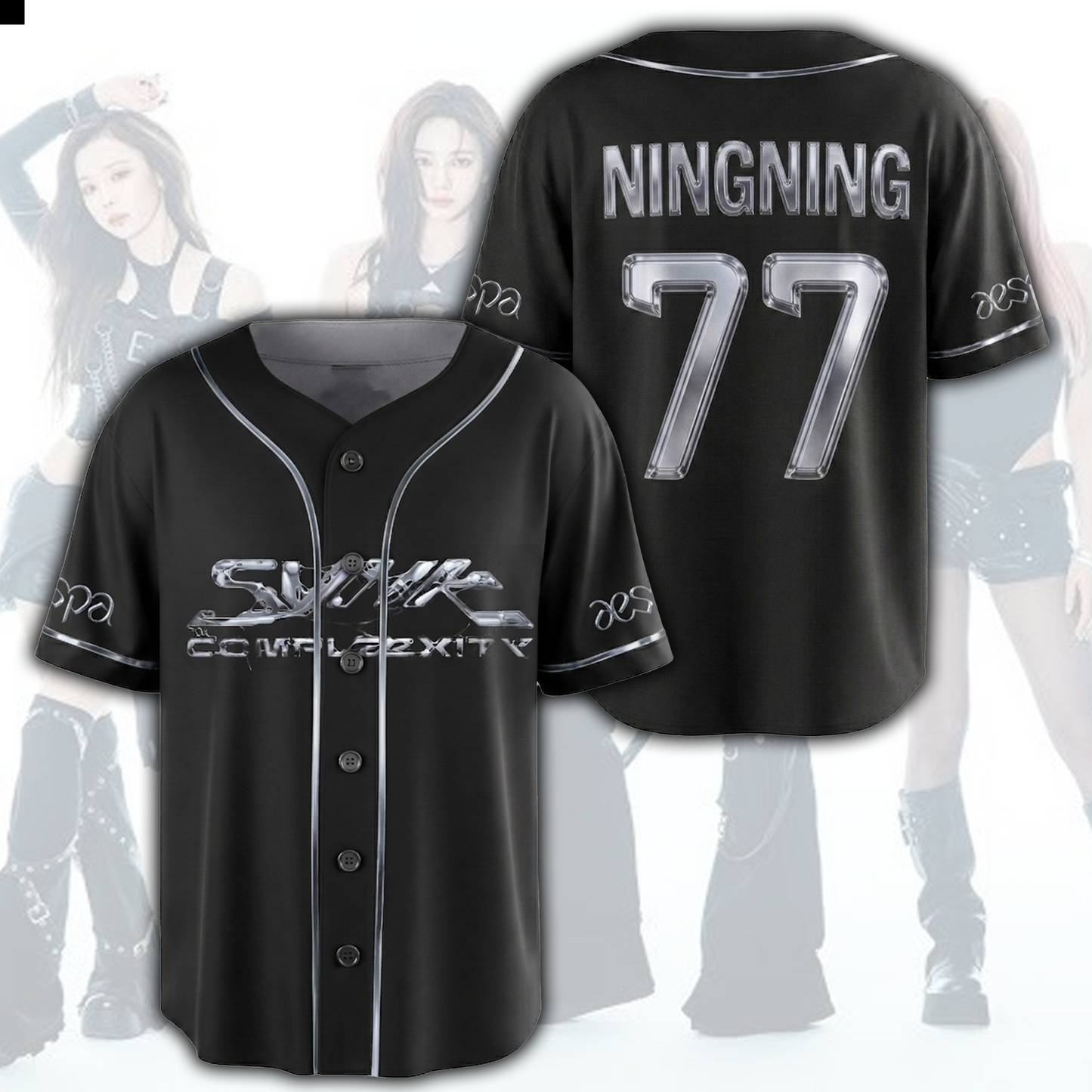 Metallic Aespa Synk Complexity World Tour Jersey Top Gift For Fans