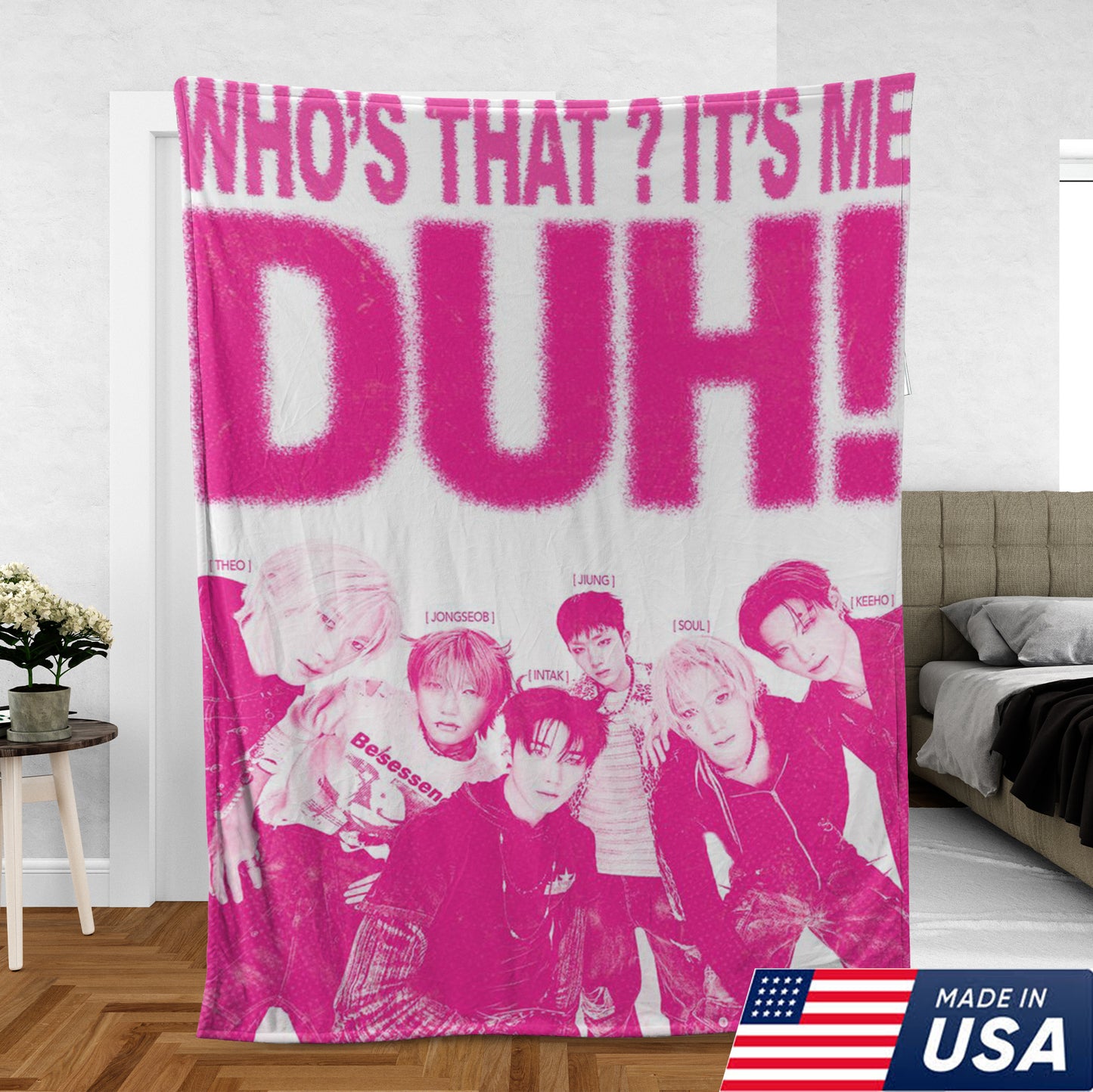 WAVESTEEᵀᴹ K-Pop Fan Blanket “It’s Me DUH!” Design, Cozy Soft Throw Gift