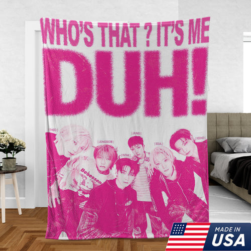 WAVESTEEᵀᴹ K-Pop Fan Blanket “It’s Me DUH!” Design, Cozy Soft Throw Gift