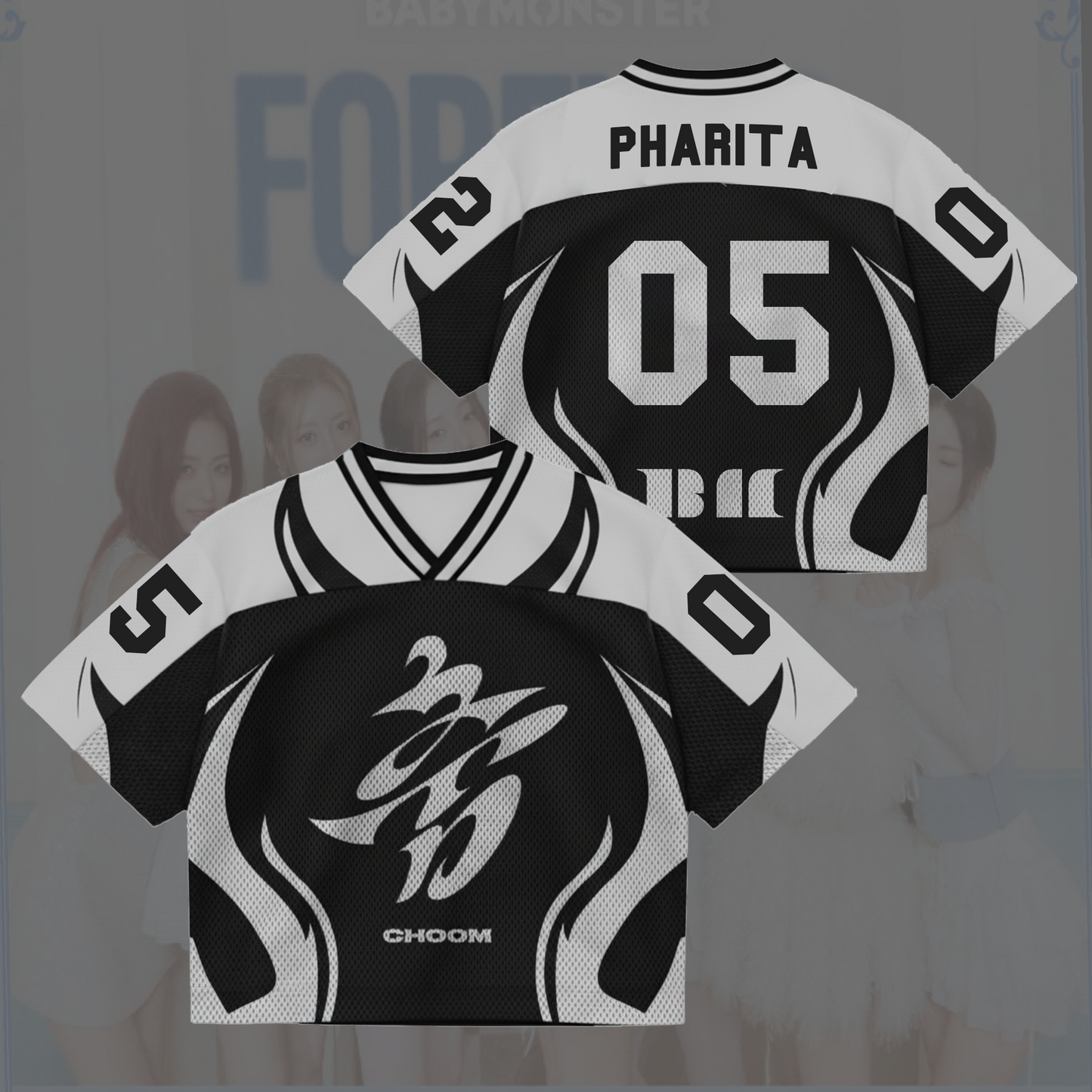 Babymonster Choom 2026 World Tour Mixed Mesh Jersey Gifts For Lovers