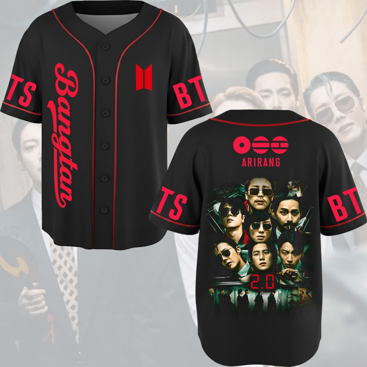 BTS Arirang World Tour 20 Gangster Movie Edition Baseball Jersey