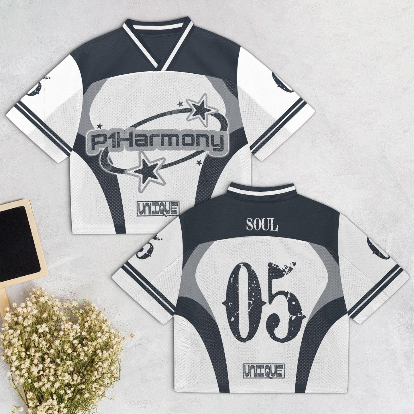 P1Harmony UNIQUE 9th Mini Album Mesh Jersey, Kpop Official Inspired Mesh Jersey Football for P1ece Fans