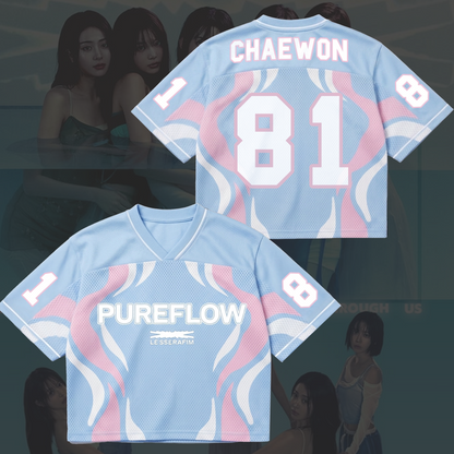 LE SSERAFIM Pureflow World Tour Mixed Mesh Jersey Soft Girl Flow Pastel Fan Edition