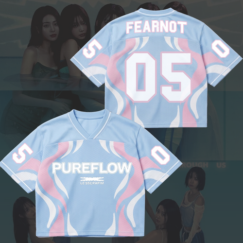 LE SSERAFIM Pureflow World Tour Mixed Mesh Jersey Soft Girl Flow Pastel Fan Edition