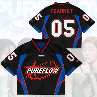 Sporty Le Sserafim PureFLow World Tour Mixed Mesh Jersey Gift For Fans