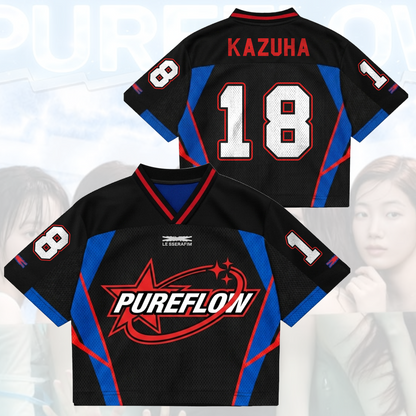 Sporty Le Sserafim PureFLow World Tour Mixed Mesh Jersey Gift For Fans