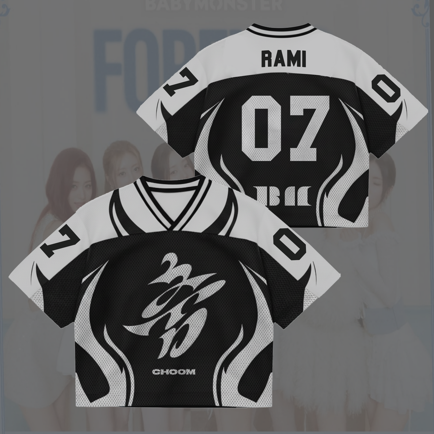 Babymonster Choom 2026 World Tour Mixed Mesh Jersey Gifts For Lovers
