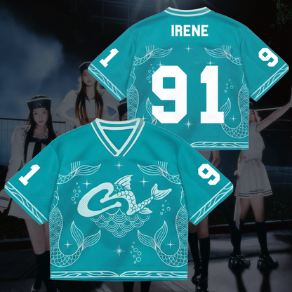 Mermaid Core Velvet Summer  Mixed Mesh Jersey Red Velvet Outfit Fan Gifts
