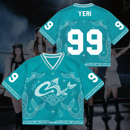 Mermaid Core Velvet Summer  Mixed Mesh Jersey Red Velvet Outfit Fan Gifts