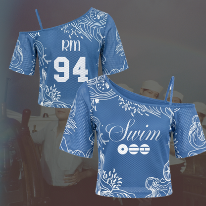 Oceanic Whispers Swim BTS Album Off Shoulder Mesh Gift For Army