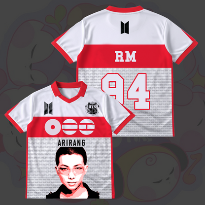 BTS Red Arirang Tour Winged Neck Baseball Shirt