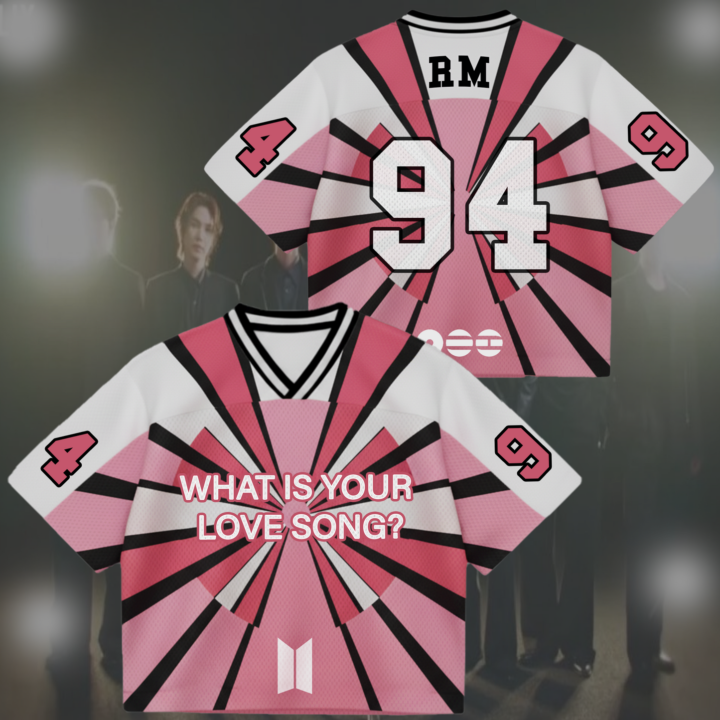 BTS Folding Fan Love Song Mixed Mesh Jersey Gifts For Lovers
