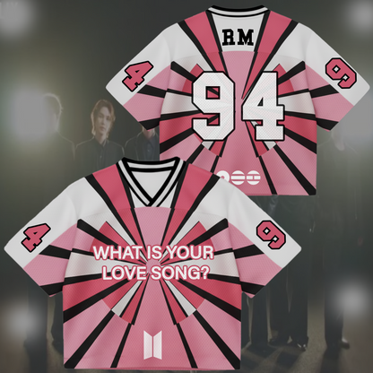 BTS Folding Fan Love Song Mixed Mesh Jersey Gifts For Lovers