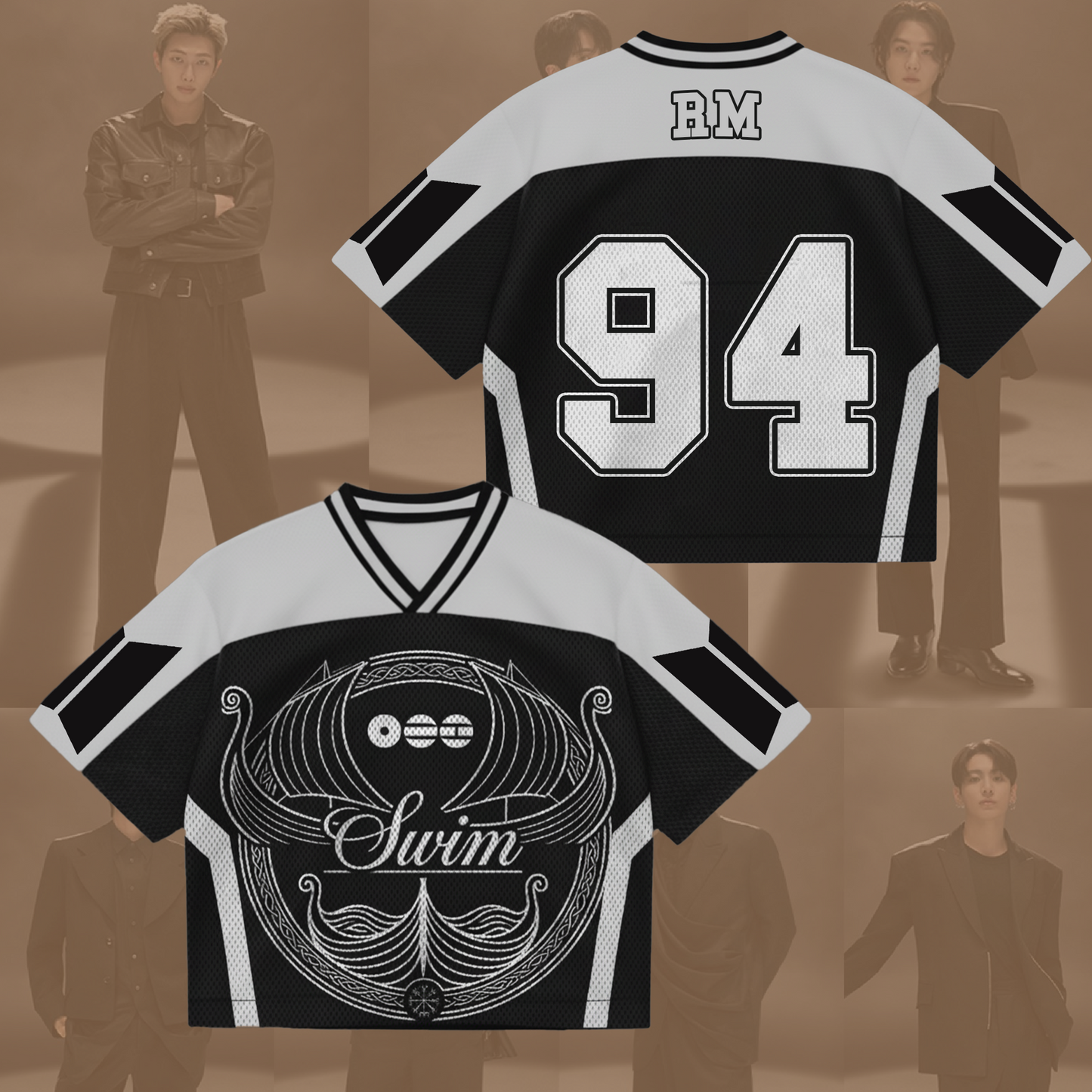 Swim BTS New Album Mixed Mesh Jersey Gifts For Army