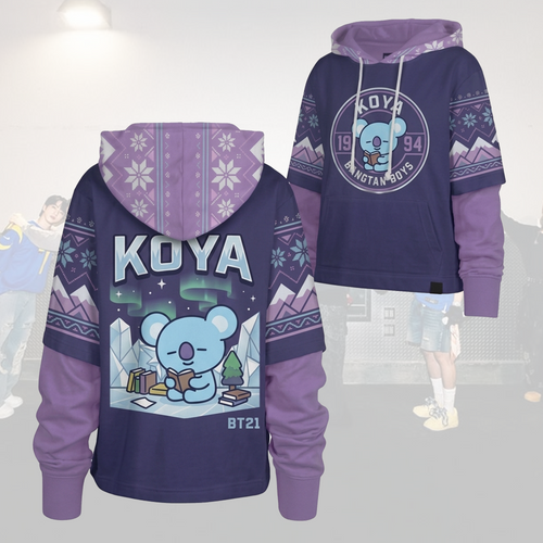 Kawai Bangtan Boys BT21 Xmas Shortstop Hoodie BTS Gift for Fans