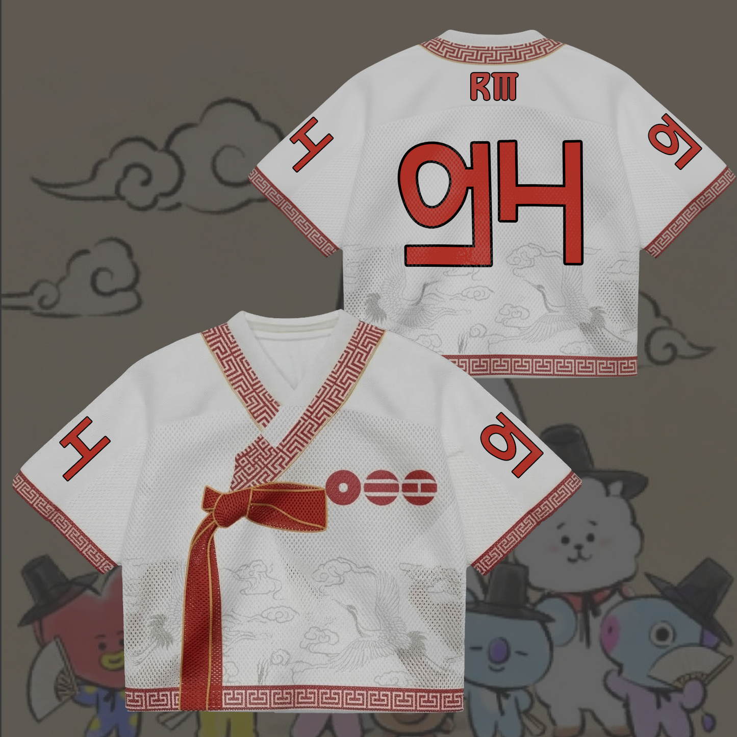 BTS World Tour 2026 Hanbok Style Mixed Mesh Jersey Gifts