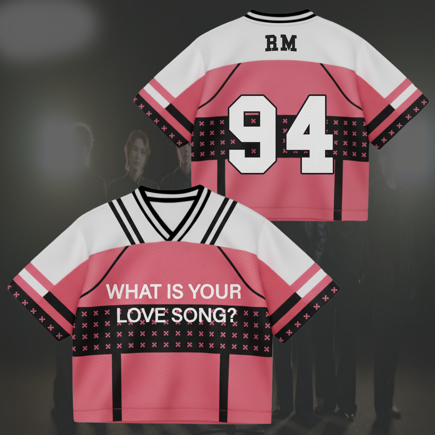 Ladylike Pink BTS World Tour Mixed Mesh Jersey Gifts For Fans
