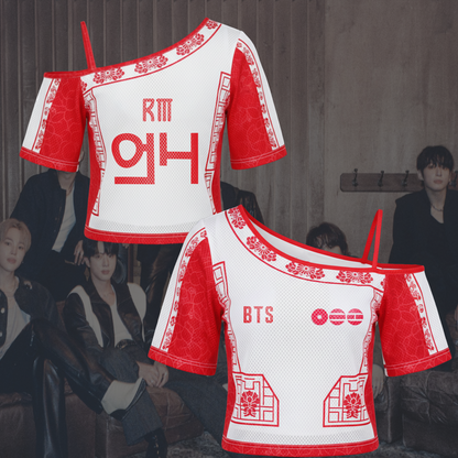 Graceful Arirang Path BTS World Tour Off Shoulder Mesh