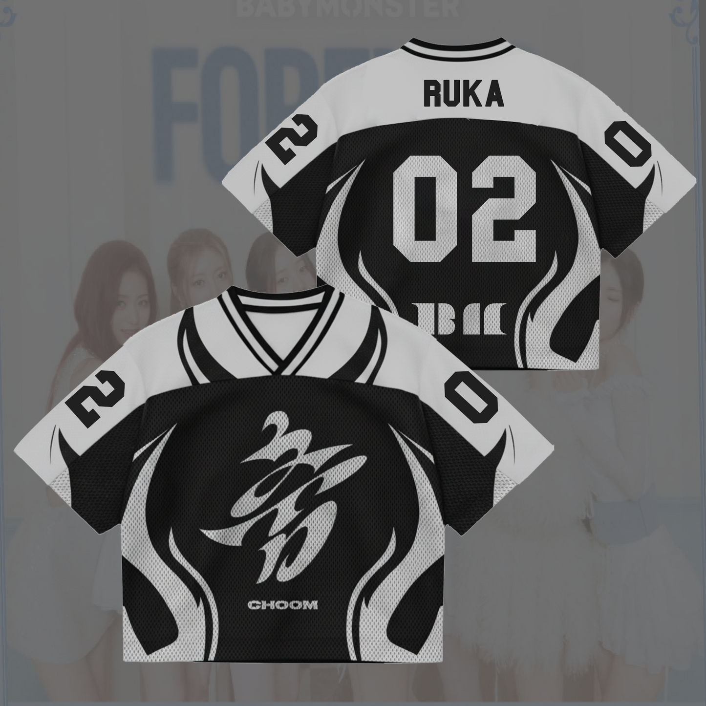 Babymonster Choom 2026 World Tour Mixed Mesh Jersey Gifts For Lovers