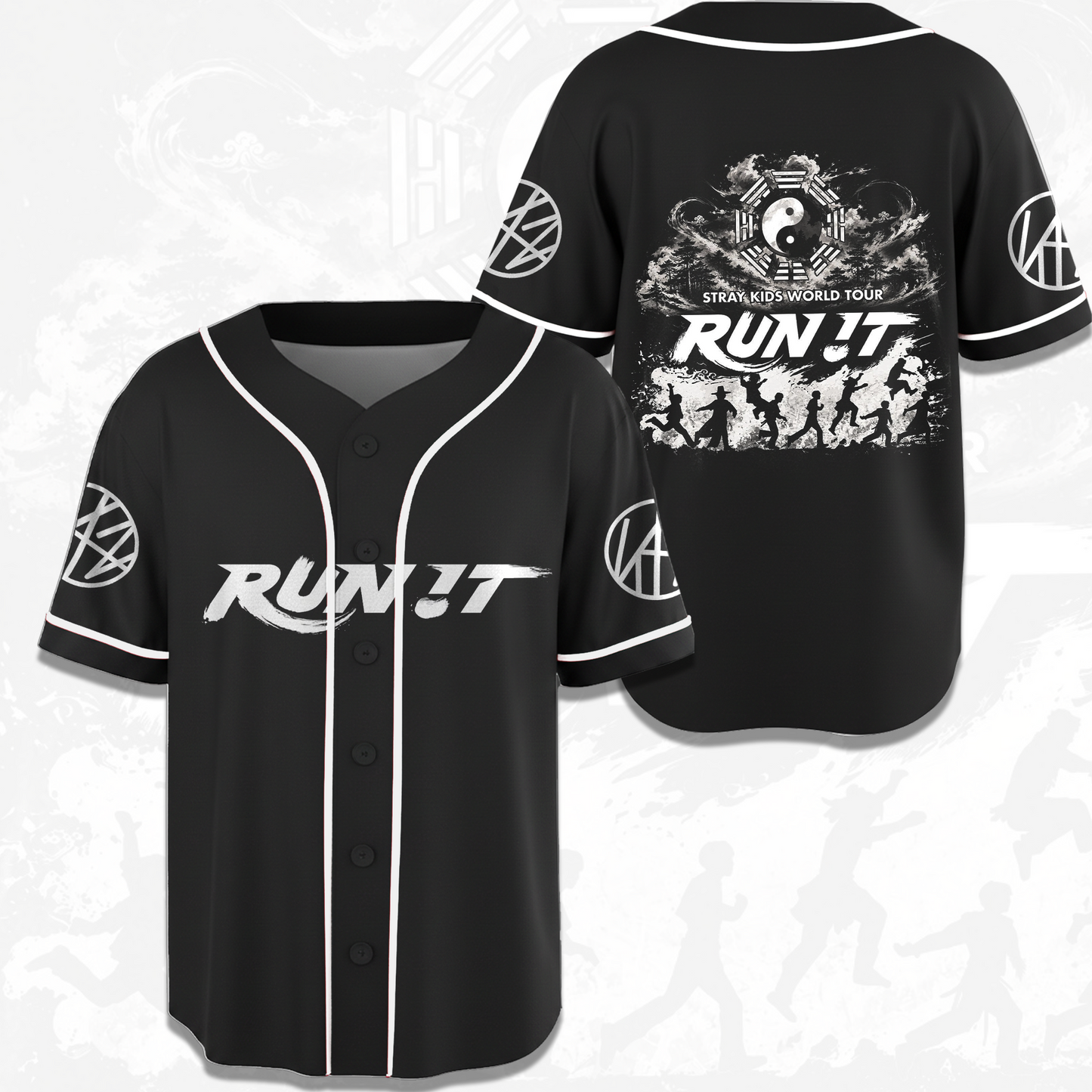 Shadow Stray kids Run It World Tour Baseball Jersey Gift For Fans