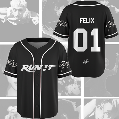 Run It World Tour Stray Kids Mesh Baseball Jersey Gift For Stay