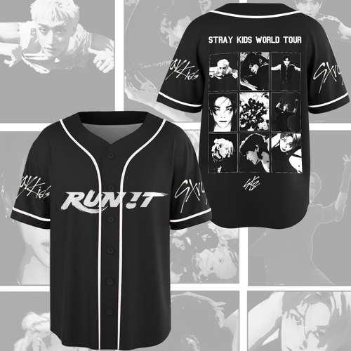 Run It World Tour Stray Kids Mesh Baseball Jersey Gift For Stay