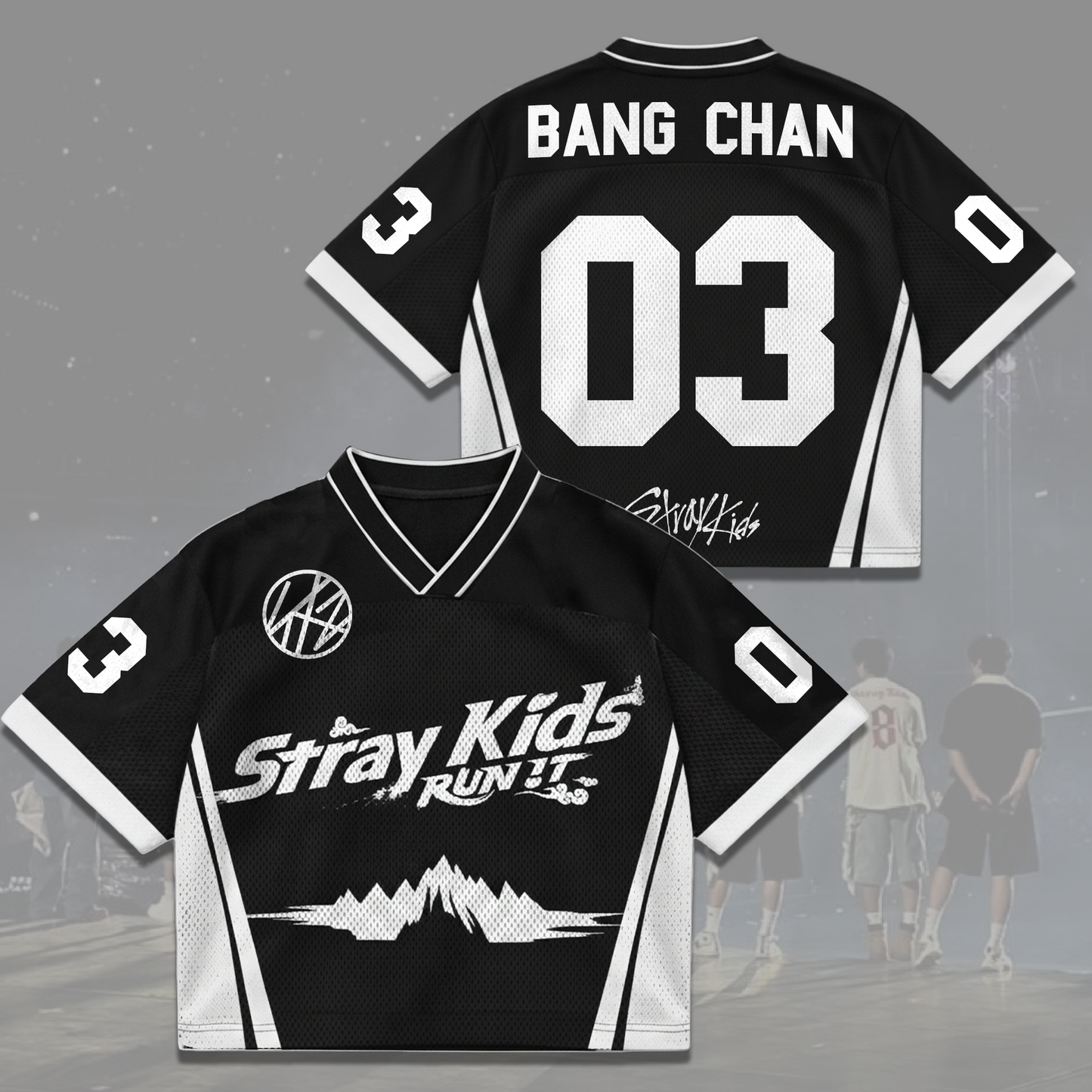 Defiant Mountain Stray Kids Run It World Tour Mixed Mesh Jersey Stay Gifts