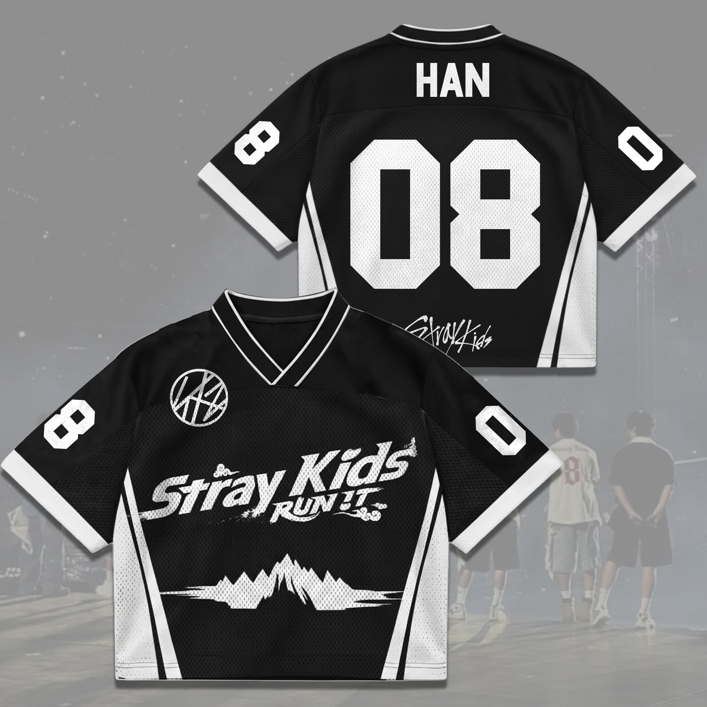 Defiant Mountain Stray Kids Run It World Tour Mixed Mesh Jersey Stay Gifts