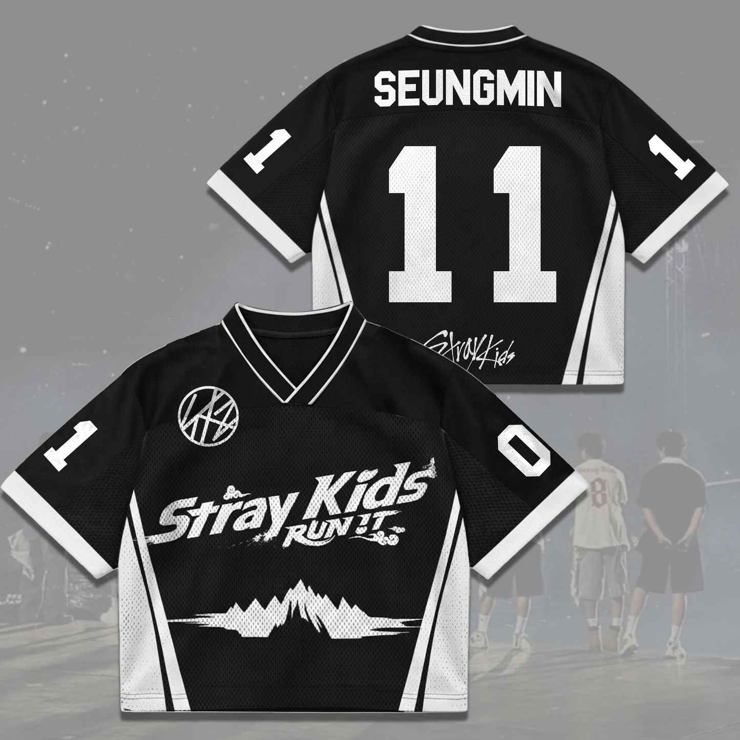 Defiant Mountain Stray Kids Run It World Tour Mixed Mesh Jersey Stay Gifts