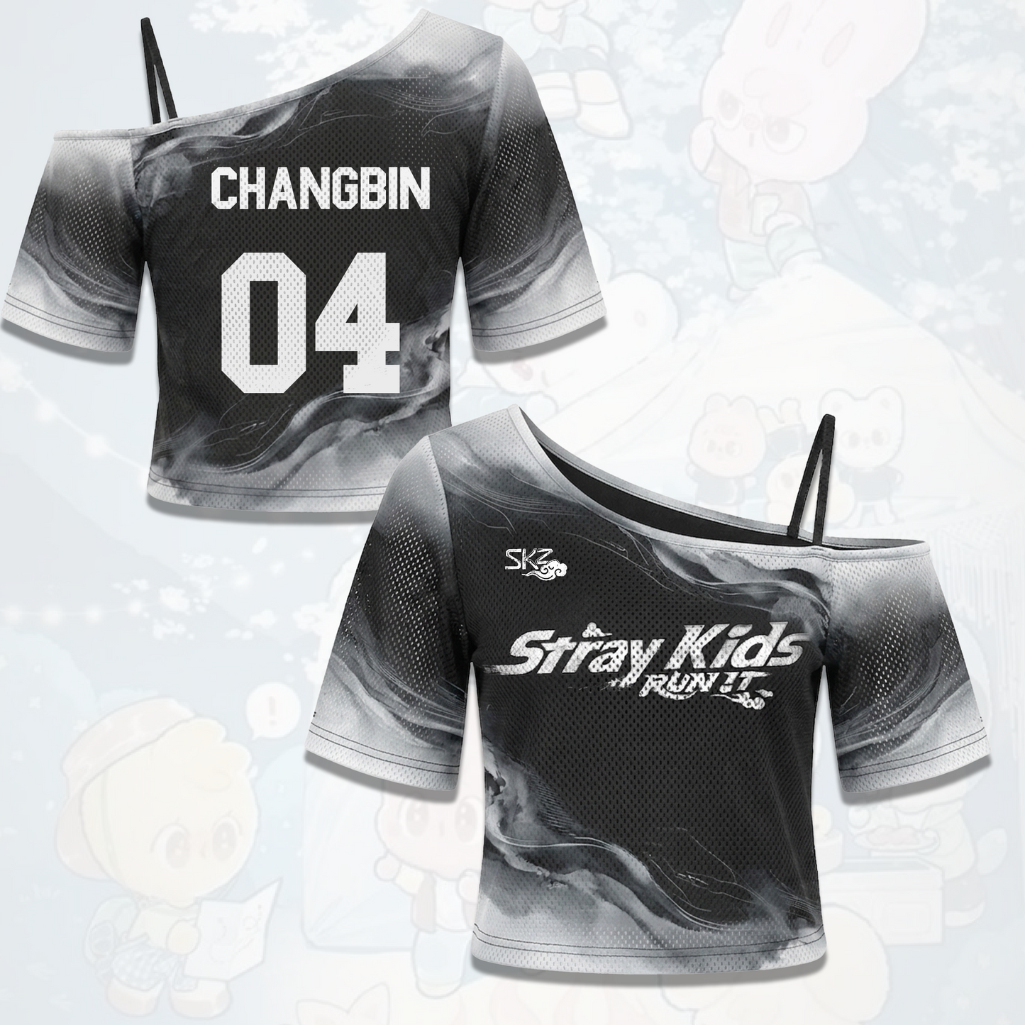 Smoky Stray Kids Run It World Tour Off Shoulder Mesh Stay Edition