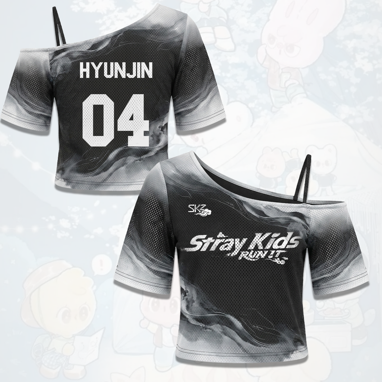 Smoky Stray Kids Run It World Tour Off Shoulder Mesh Stay Edition