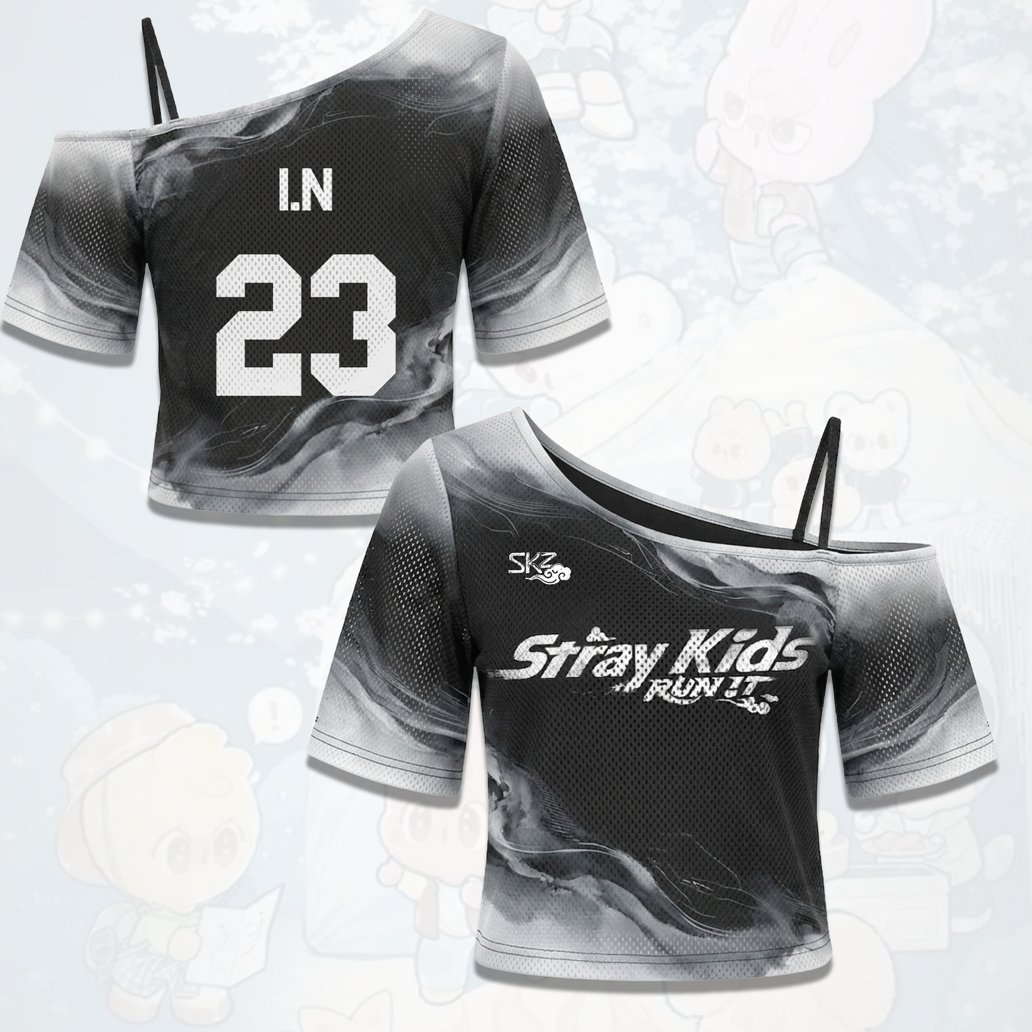Smoky Stray Kids Run It World Tour Off Shoulder Mesh Stay Edition
