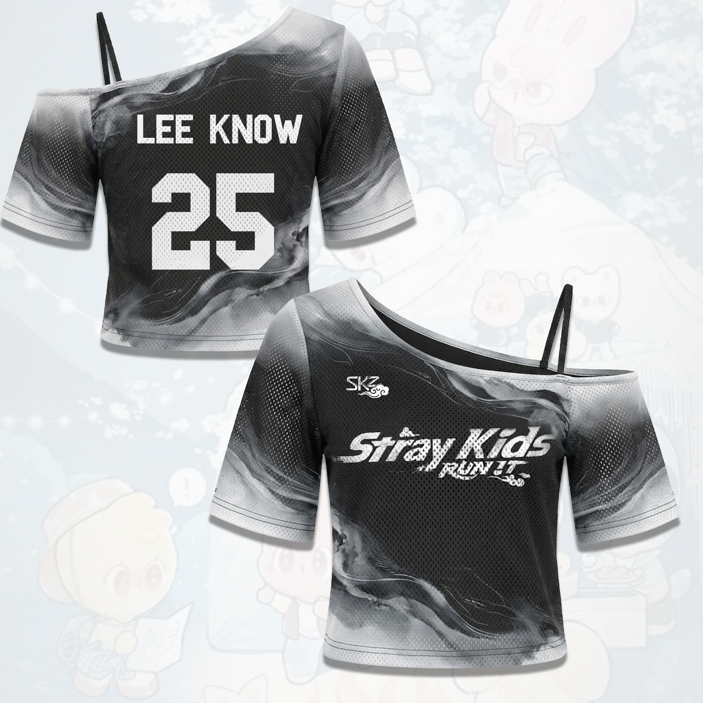 Smoky Stray Kids Run It World Tour Off Shoulder Mesh Stay Edition