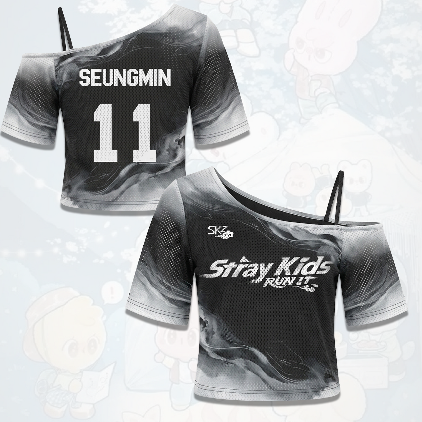 Smoky Stray Kids Run It World Tour Off Shoulder Mesh Stay Edition