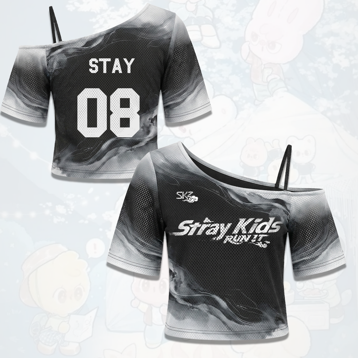 Smoky Stray Kids Run It World Tour Off Shoulder Mesh Stay Edition