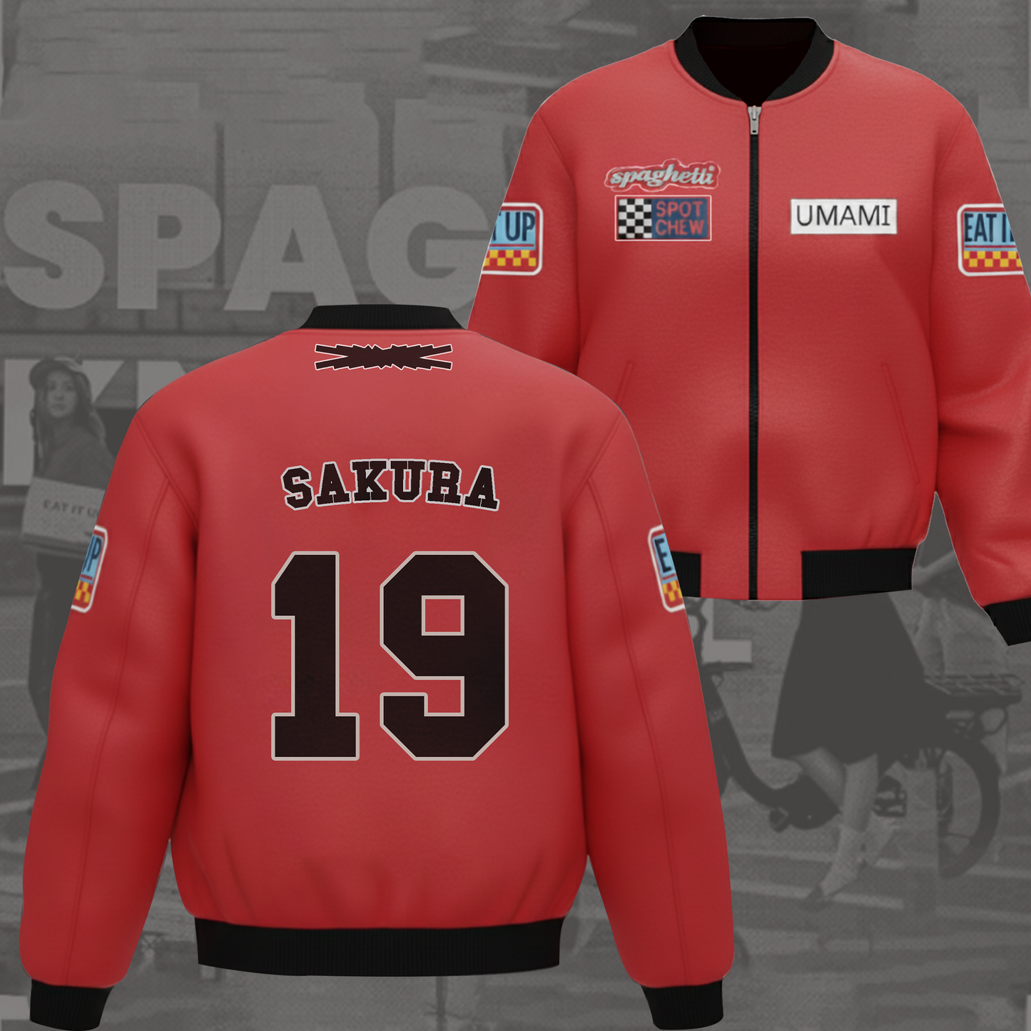 WAVESTEEᵀᴹ Le Sserafim Spaghetti Bomber Jacket Limited Album Edition