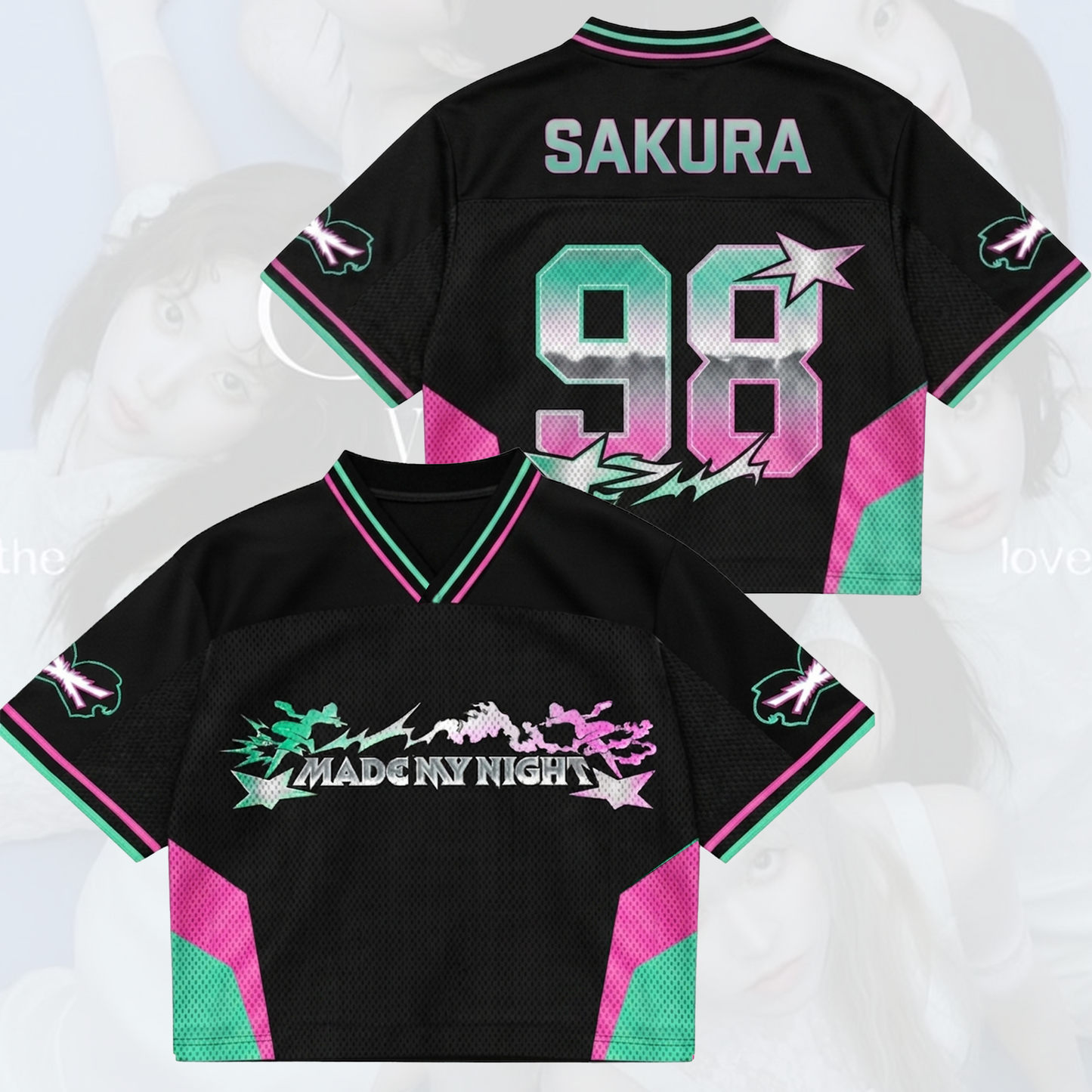 Epic LE SSERAFIM Made My Night Mixed Mesh Jersey Pureflow Tour Gift for Fans