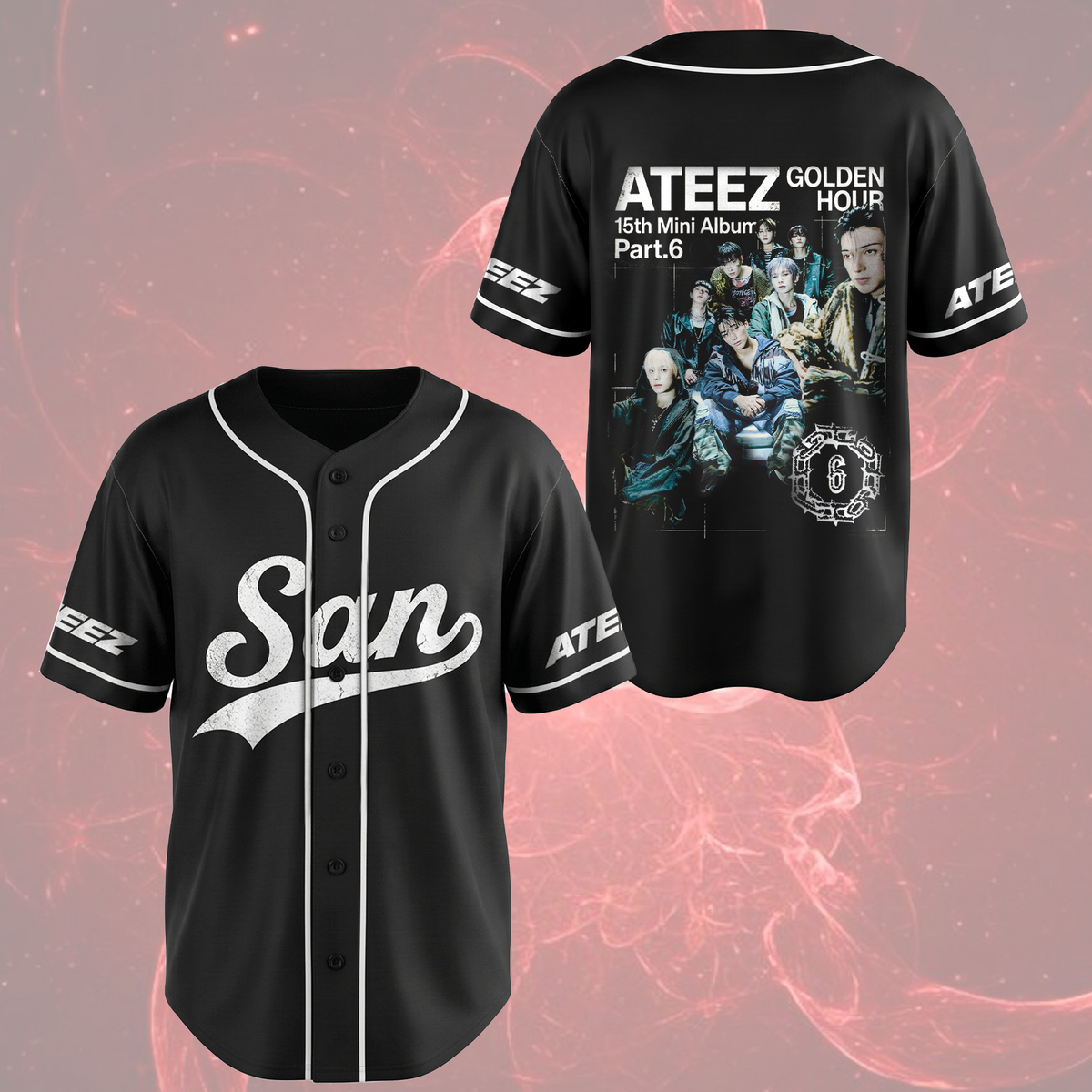 Ateez Golden Hour Teil 5 Albumkonzept Konzert Baseballtrikot Fan-Edition