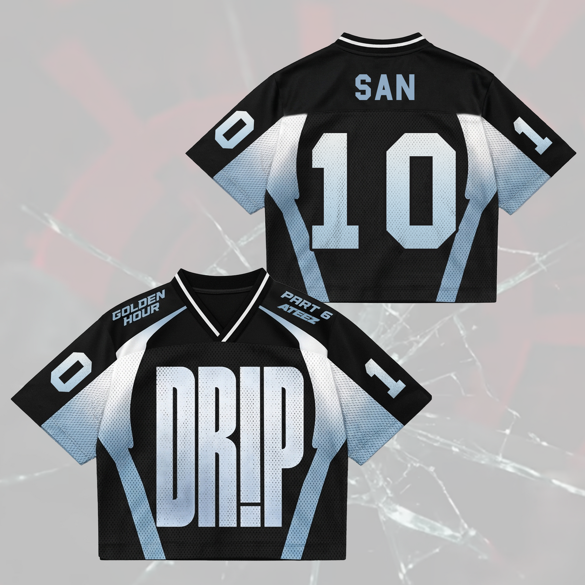 Drip ATEEZ Golden Hour Part 6 Mix Mesh Jersey Gifts For Atiny