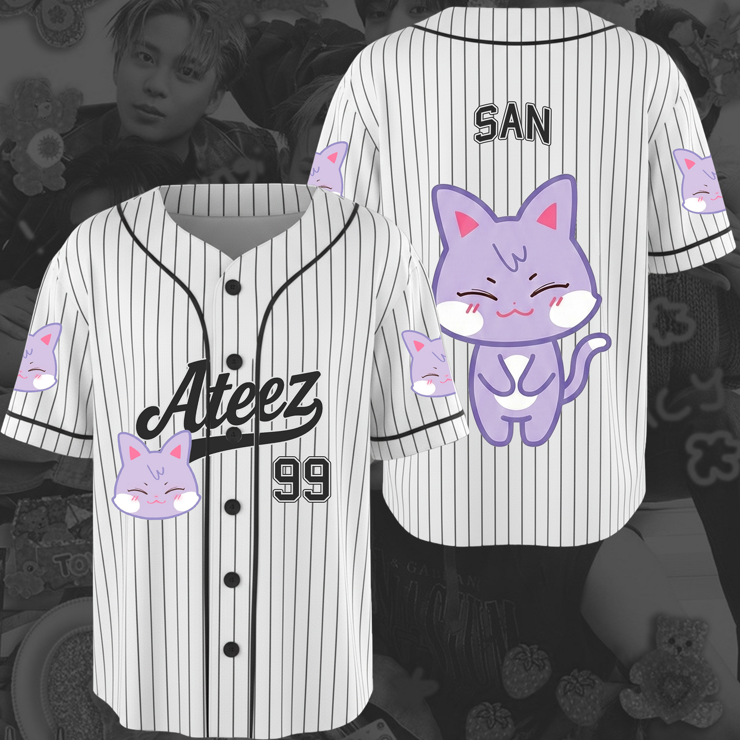 Cute Ateez Aniteez Characters Baseball Jersey Gift For Lovers