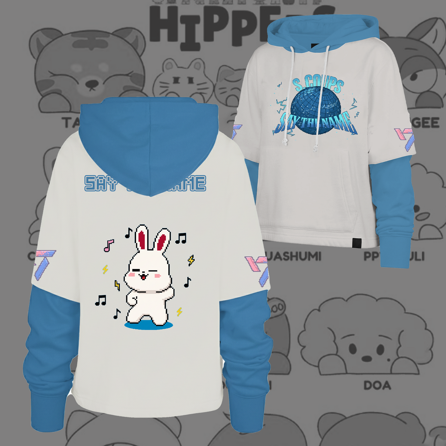 WAVESTEEᵀᴹ  Seventeen Say The Name 8bit Pixel Edition Shortstop Hoodie