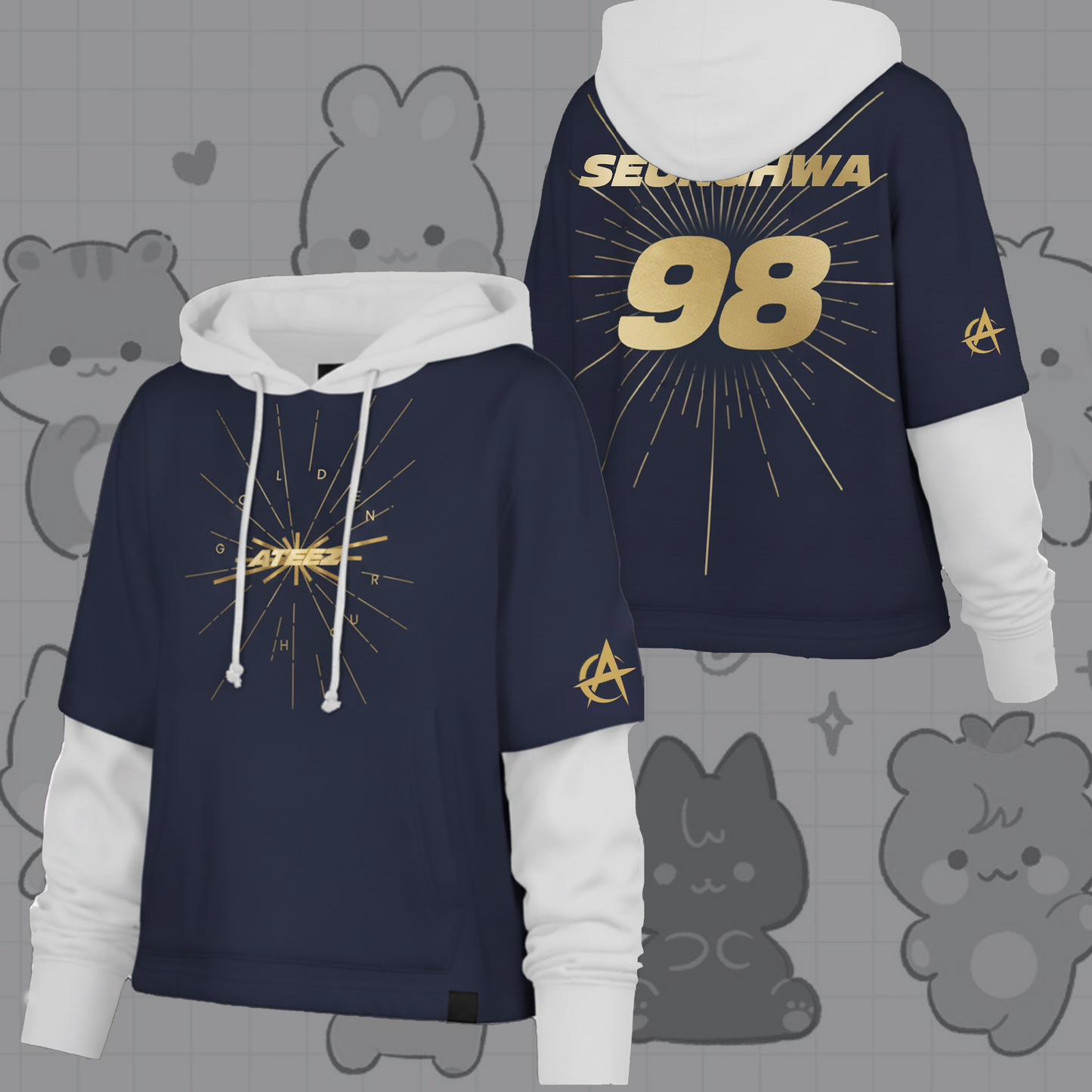 WAVESTEEᵀᴹ  Ateez Golden Hour Shortstop Hoodie