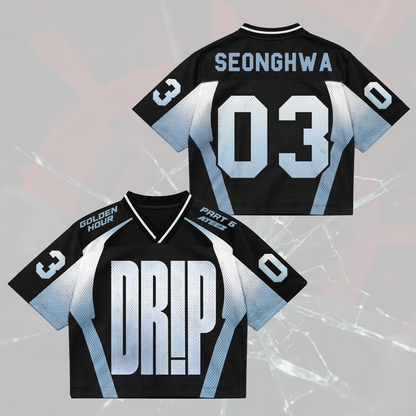 Drip ATEEZ Golden Hour Part 6 Mix Mesh Jersey Gifts For Atiny