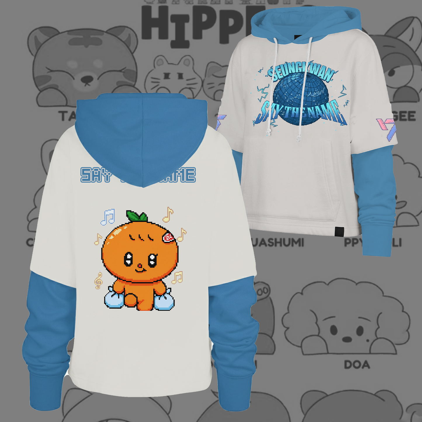 WAVESTEEᵀᴹ  Seventeen Say The Name 8bit Pixel Edition Shortstop Hoodie