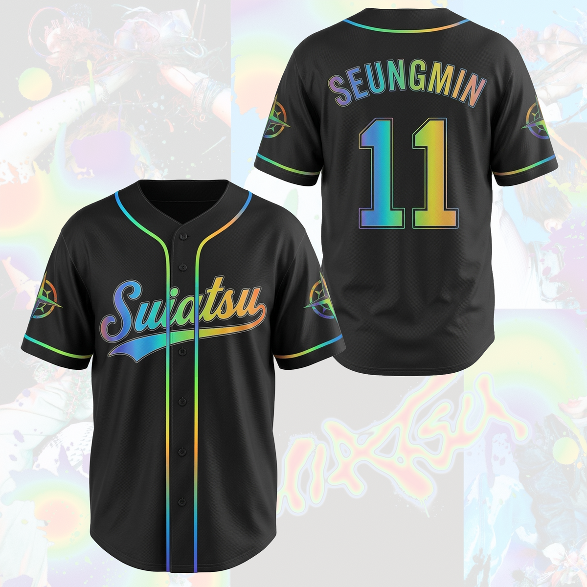 Vivid Suiatsu S.T.R.A.Y.K.I.D.S. Club Rainbow Baseball Jersey For Stay
