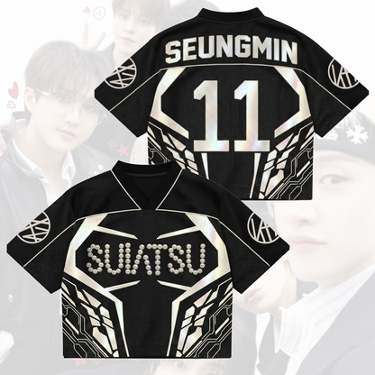 SUIATSU Stray Kids  Mixed Mesh Jersey Run It Tour Gift For Fans