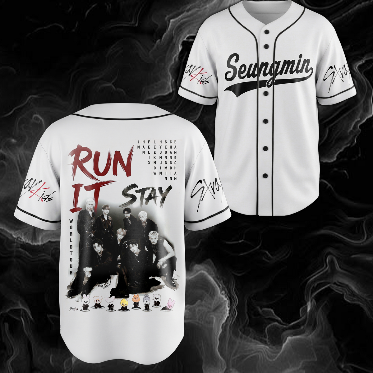 Stray Kids "Run It" World Tour Baseballtrikot Geschenk für Stay